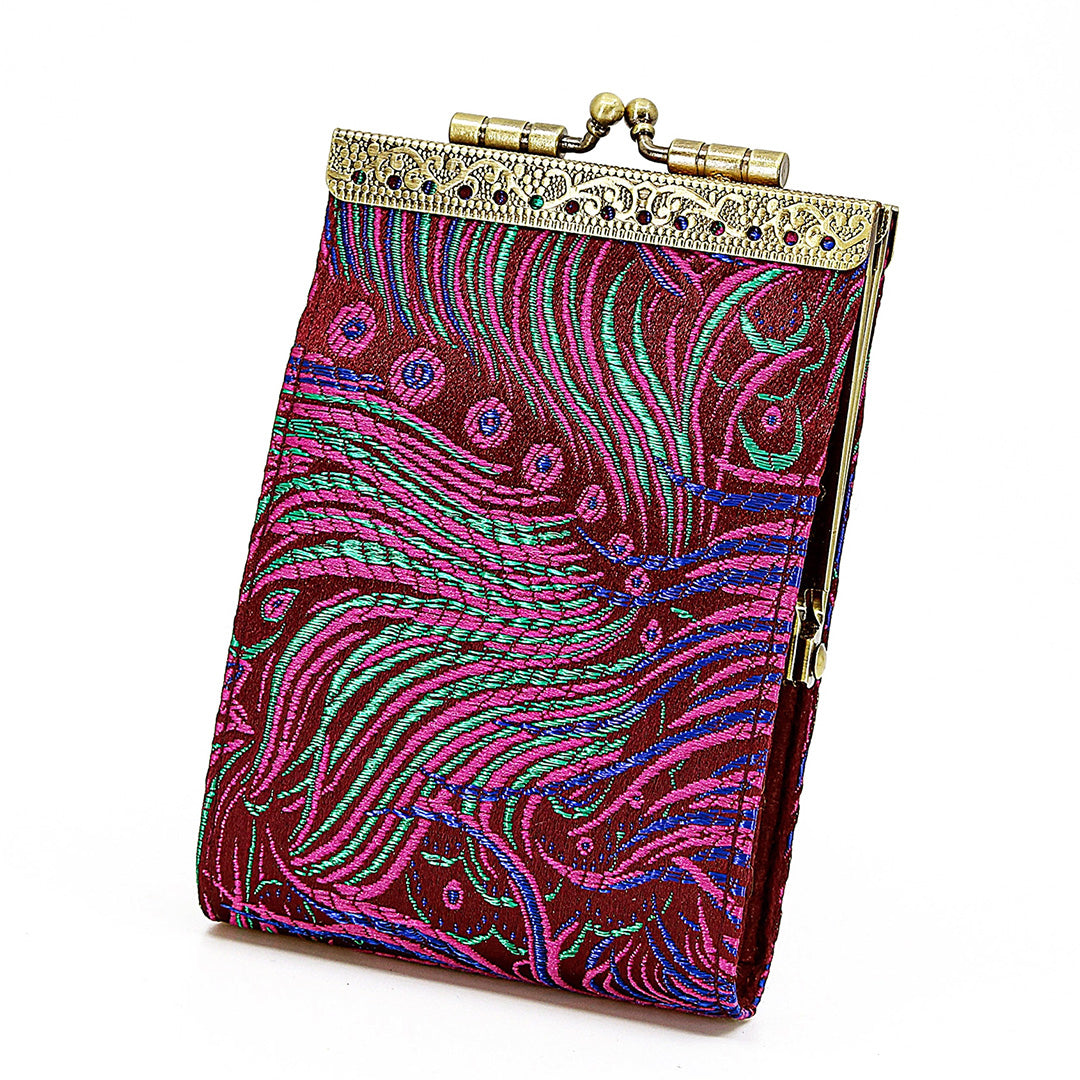 Cathayana Card Holder – Purple and Fuchsia Peacock