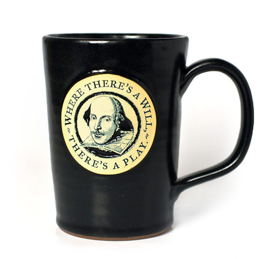 Shakespeare "Where There's a Will, There's a Play" Mug – Black
