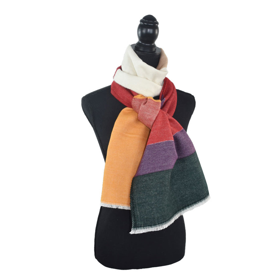 Dupatta Designs Scarf – Blokus Color Block Red