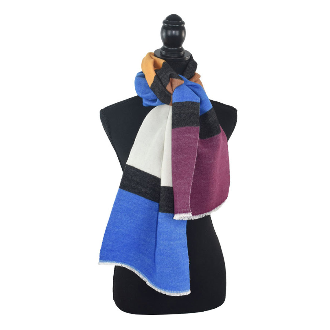 Dupatta Designs Scarf – Blokus Color Block Blue