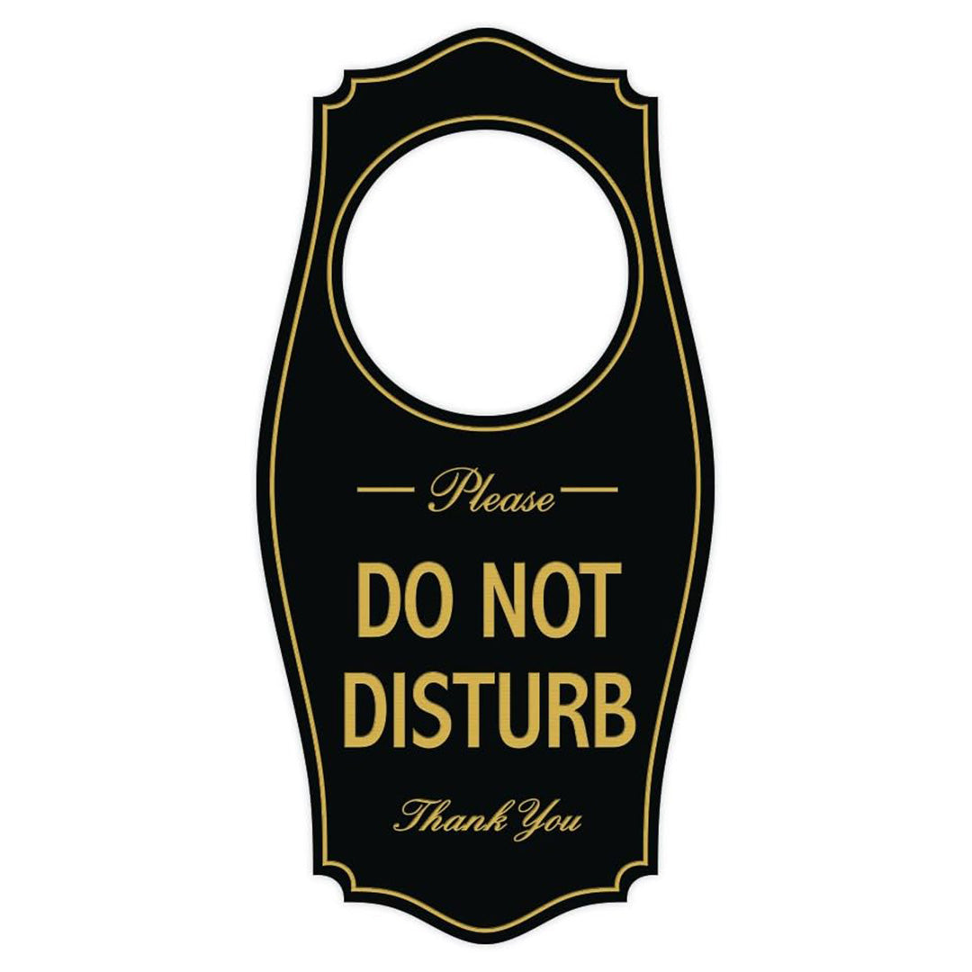 Do Not Disturb Door Hanger – Black/Gold
