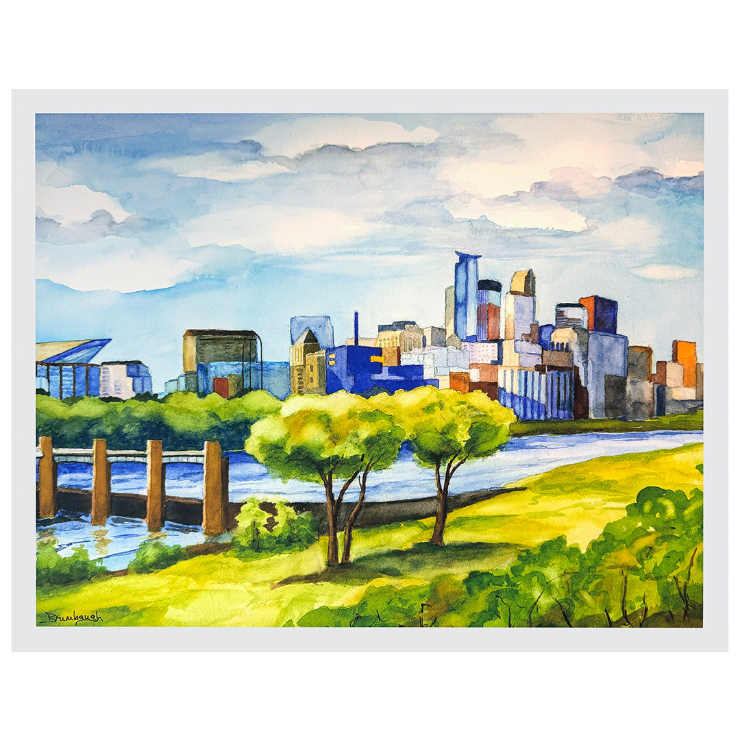 Steve Brumbaugh Print – Minneapolis Skyline 11x14