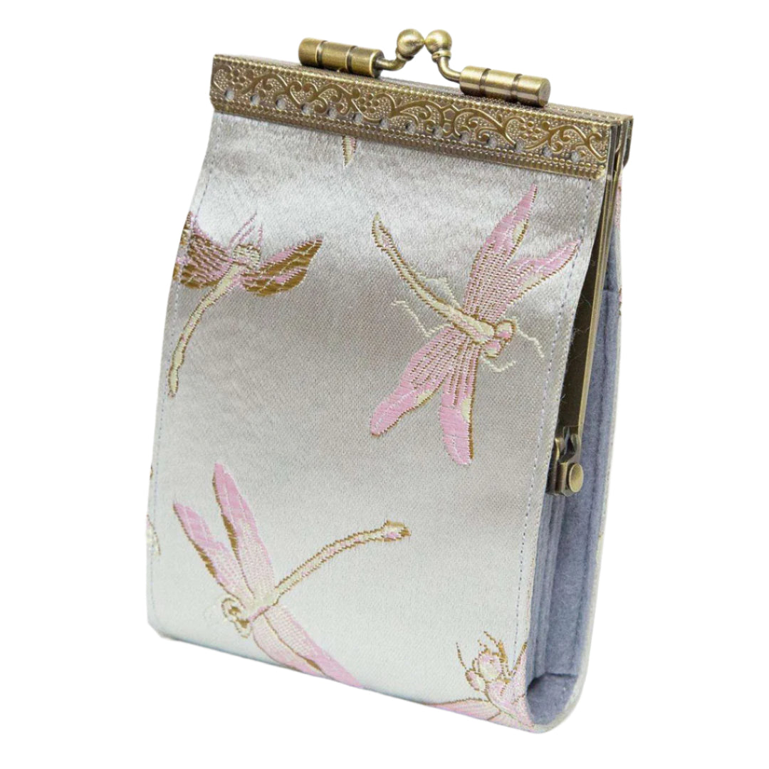 Cathayana Card Holder – Light Blue Dragonfly Brocade