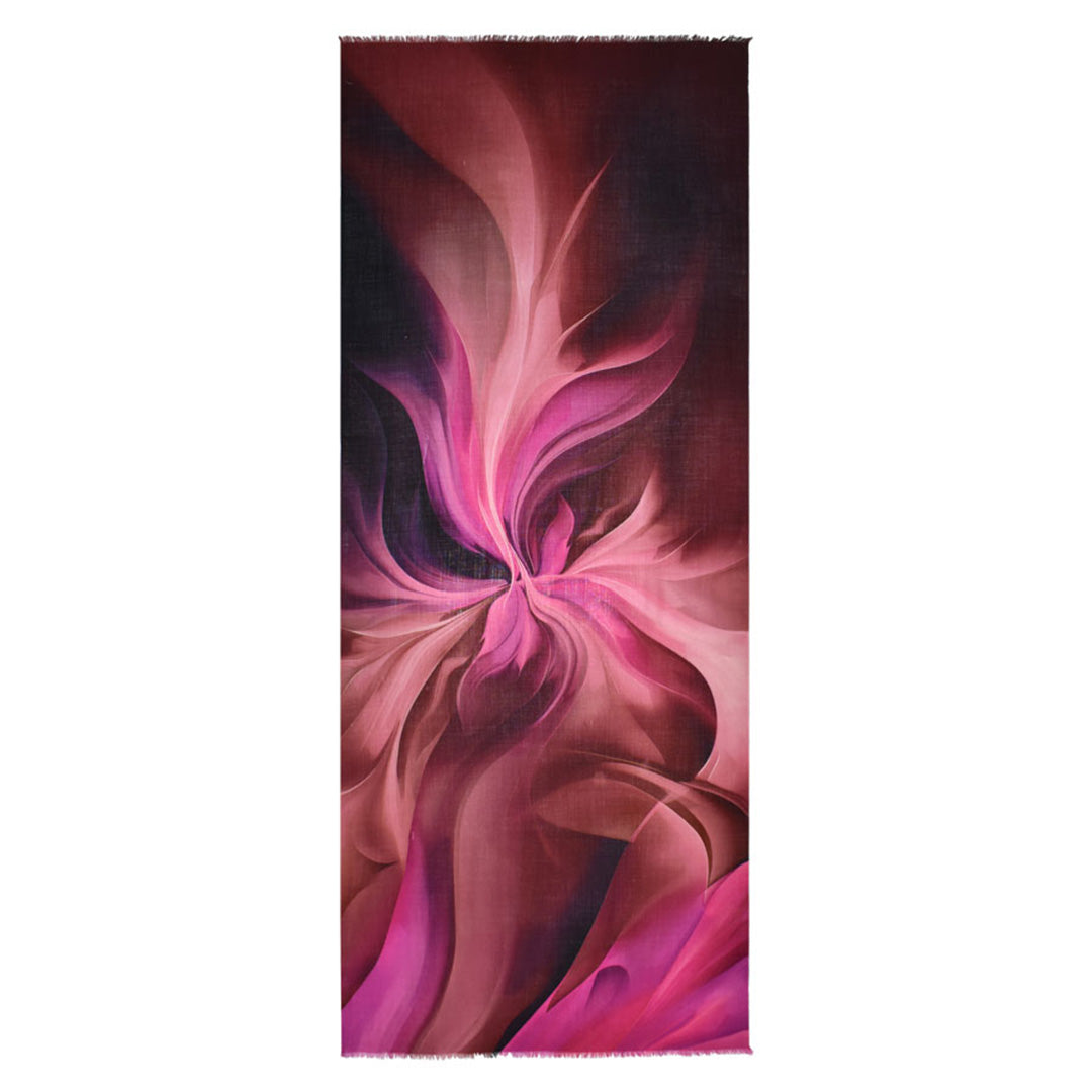 Dupatta Designs Scarf – Treviso Colorful Abstract Swirl Pink/Brown