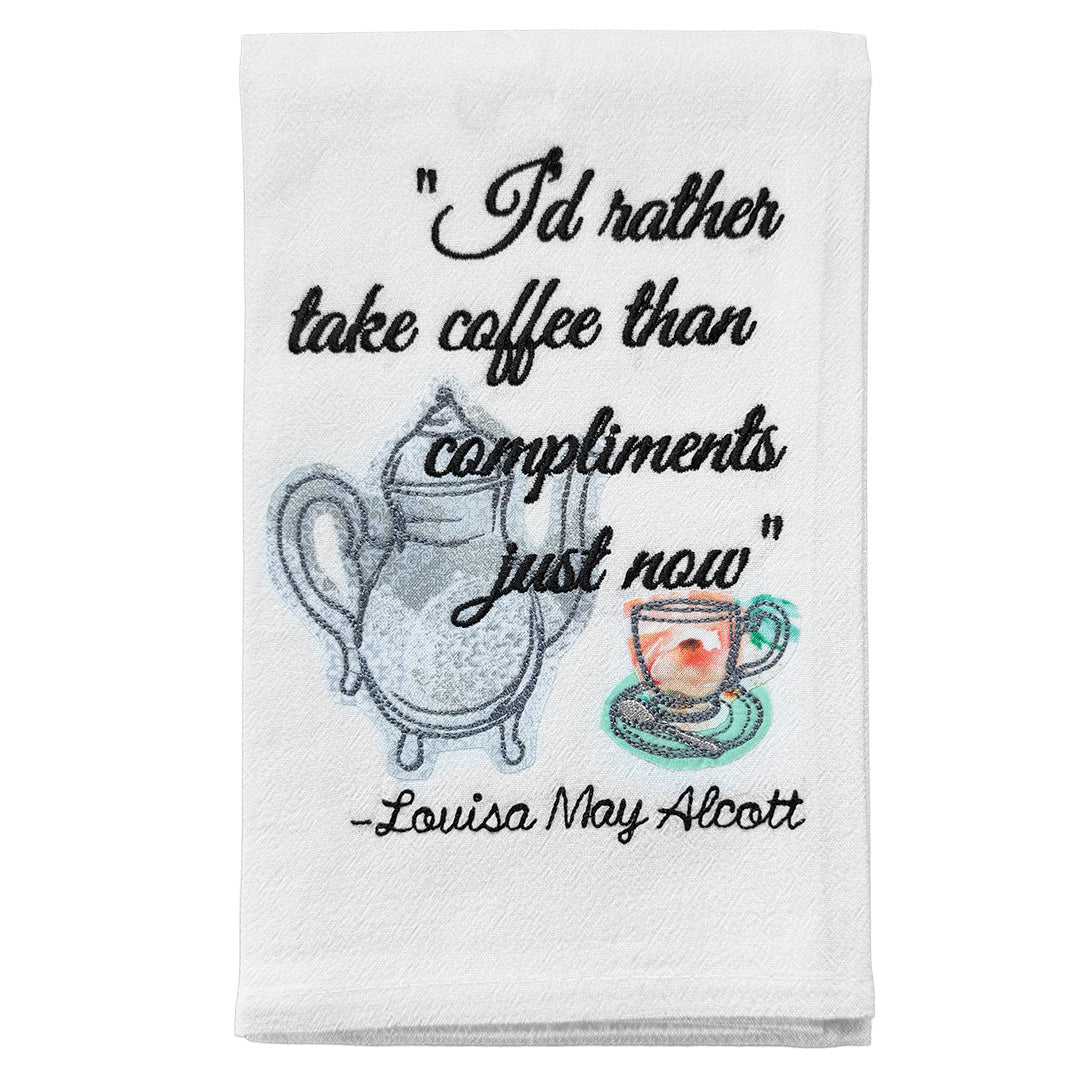 Little Women Tea Towel – "I'd rather take coffee than compliments just now"