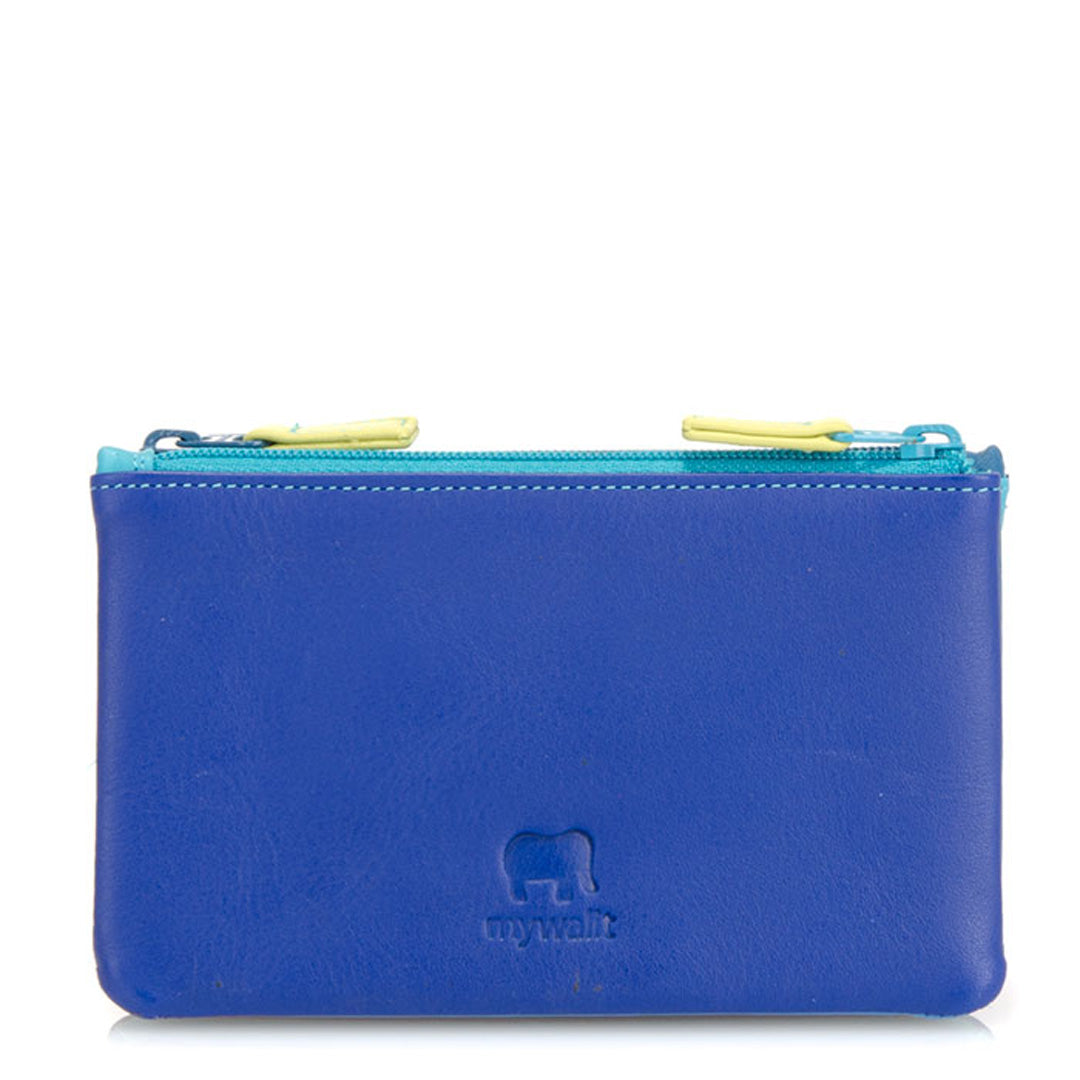 Purse with outlet two zip compartments