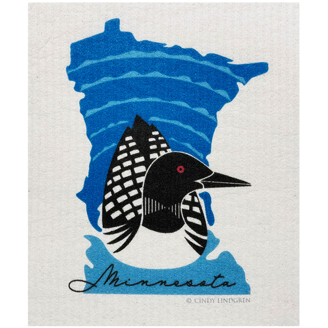 Cindy Lindgren Minnesota Loon Swedish Dishcloth