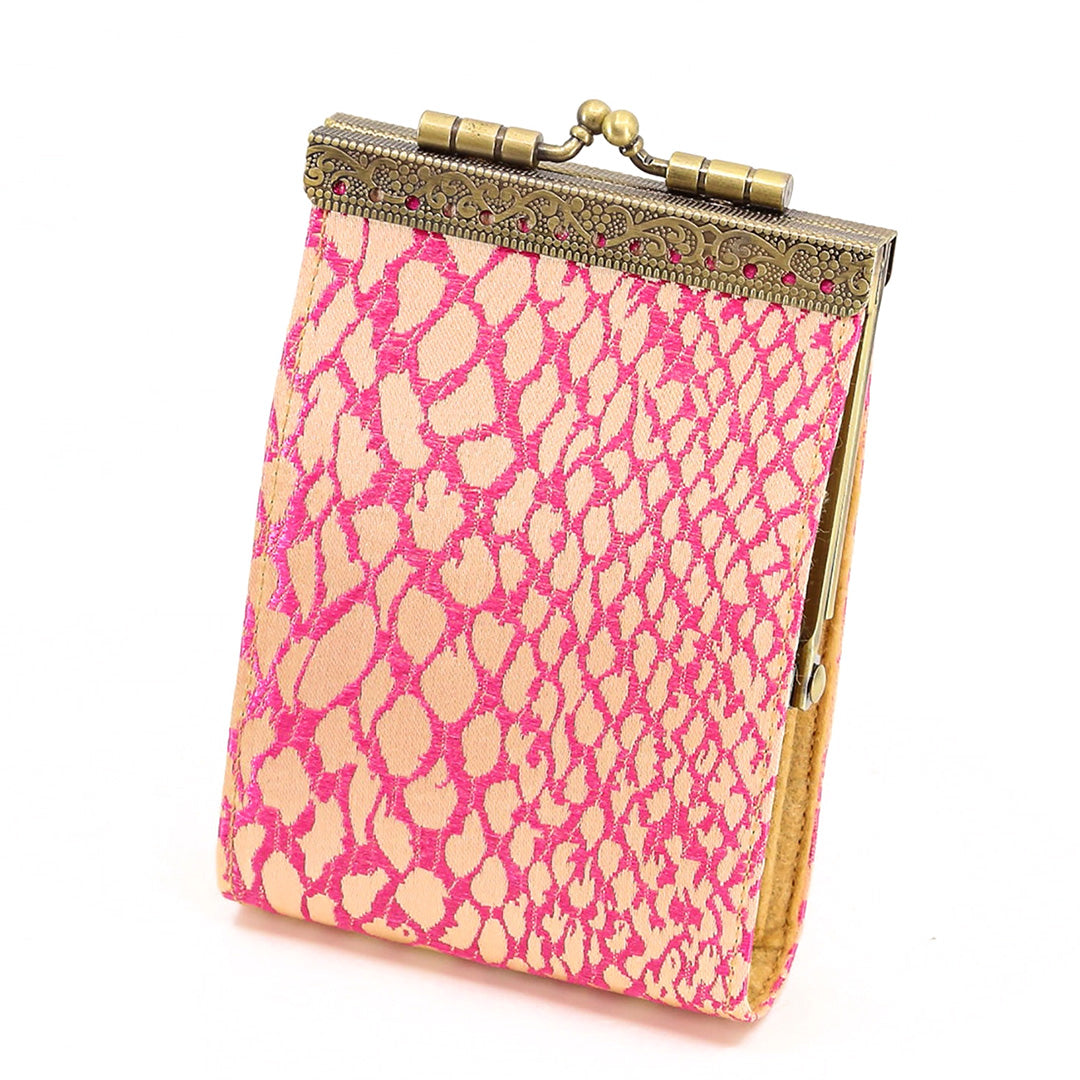 Cathayana Card Holder – Pink and Gold Animal Skin Prints Brocade