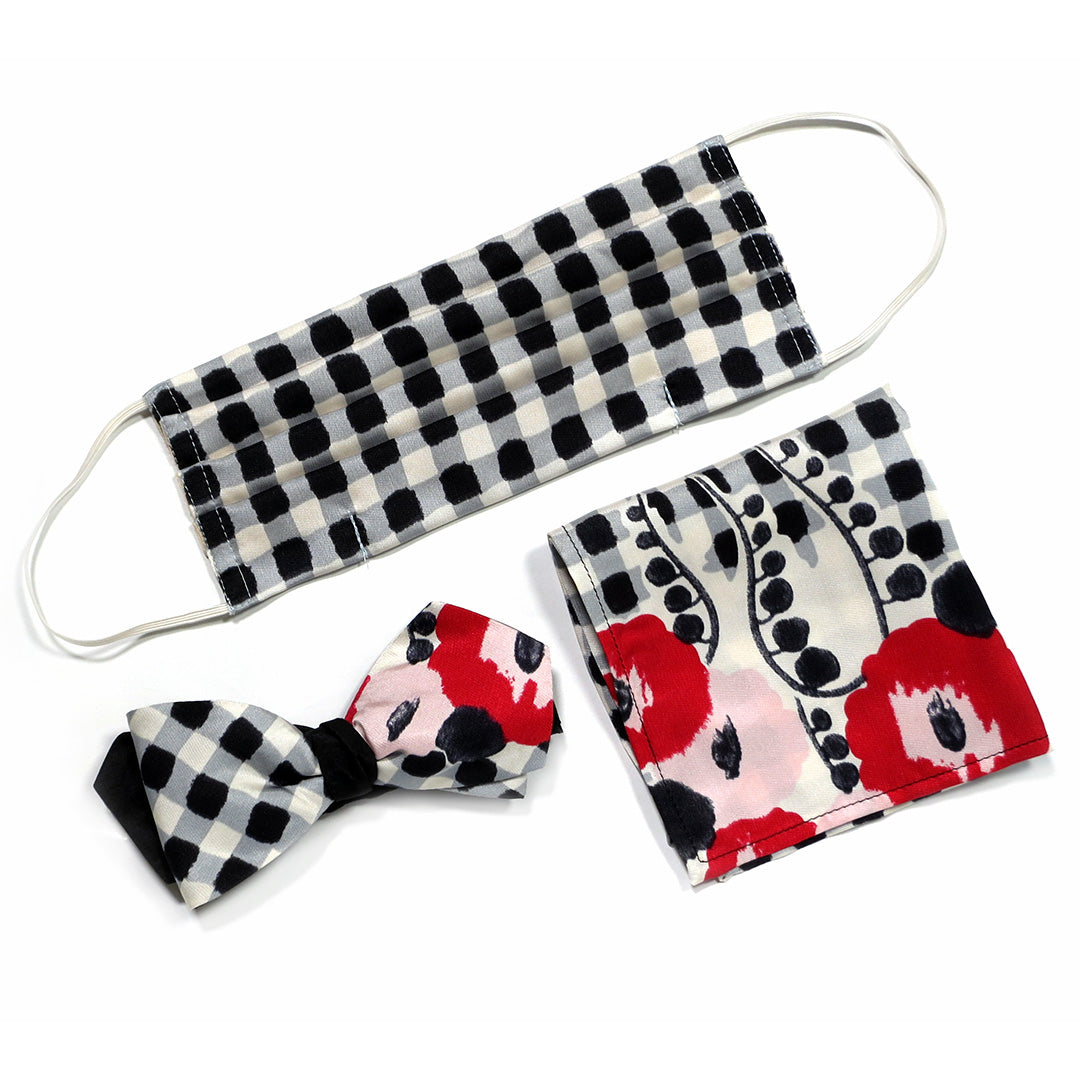 Bow Tie, Pocket Square and Mask Set – Blithe Spirit
