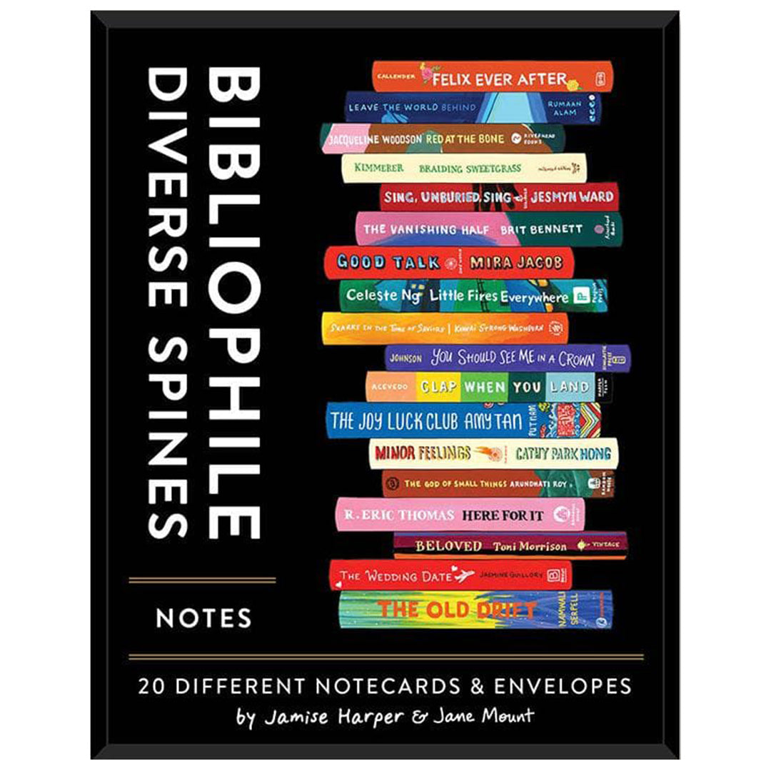 Bibliophile Diverse Spines Notecard Set