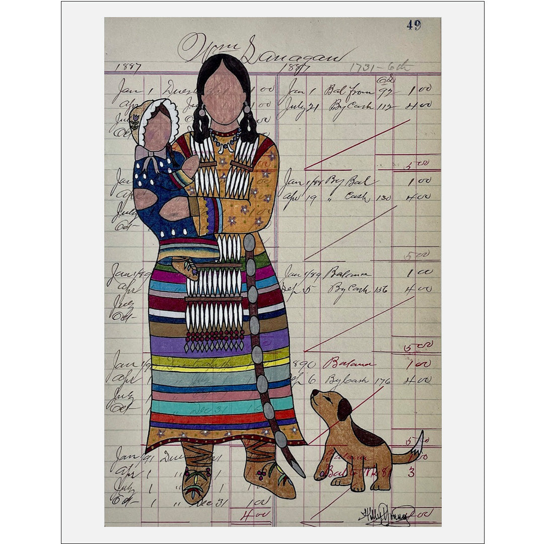 Holly Young Print – Mom, Baby and Curious Puppy