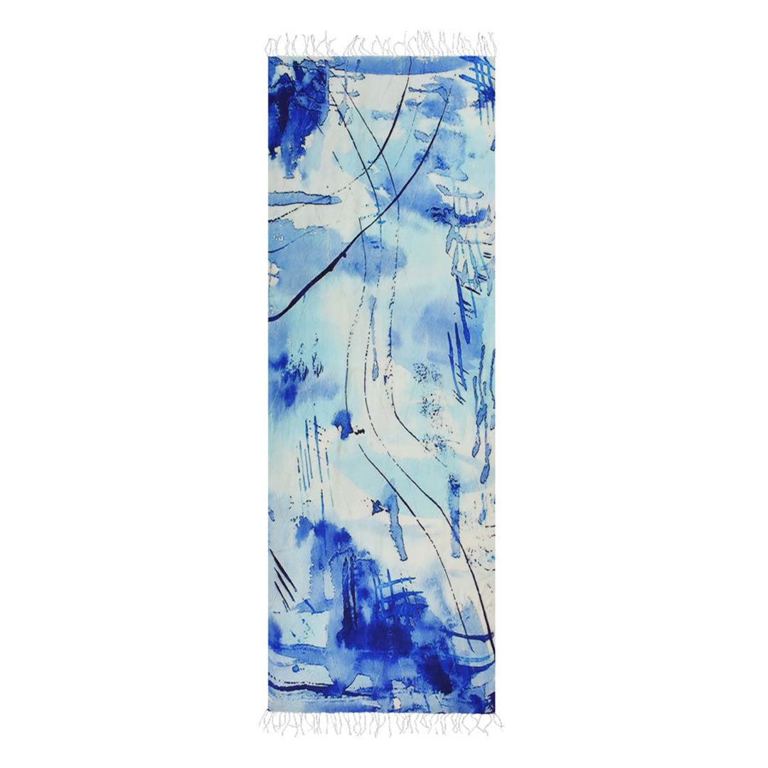 Dupatta Designs Scarf – Wade Abstract Shawl Blue