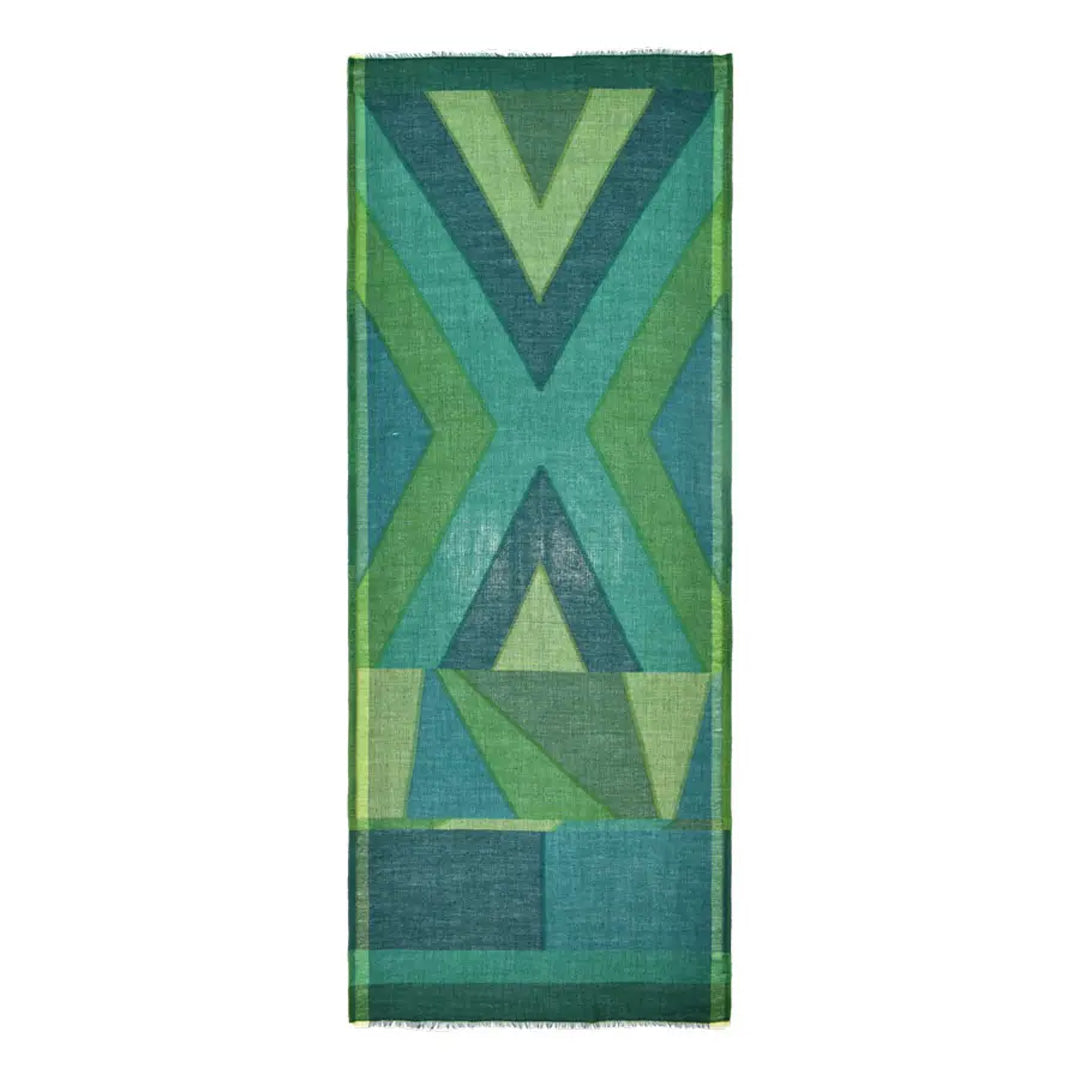 Dupatta Designs Scarf – Emery Woven Geo Green