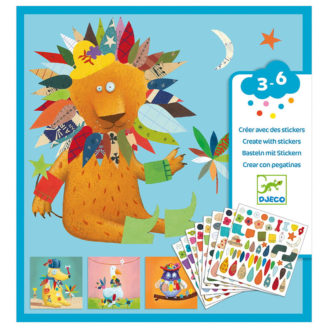DJECO Sticker Collage Activity – Create Animals