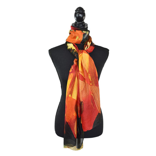 Dupatta Designs Scarf – Willamena Striking Floral Orange