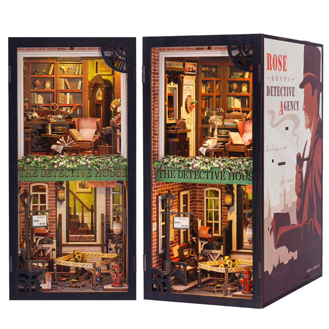 DIY Miniature Book Nook Kit – Rose Detective Agency With Dust Cover