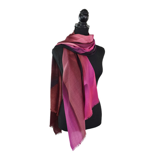 Dupatta Designs Scarf – Treviso Colorful Abstract Swirl Pink/Brown