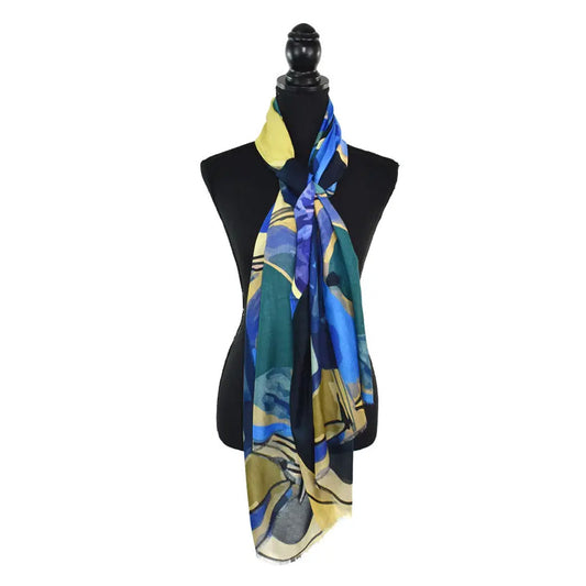 Dupatta Designs Scarf – Armstrong Modern Abstract Blue