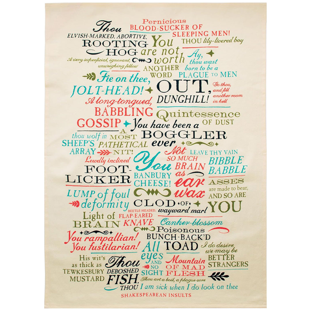 Shakespearean Insults Dish Towel