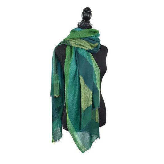 Dupatta Designs Scarf – Emery Woven Geo Green
