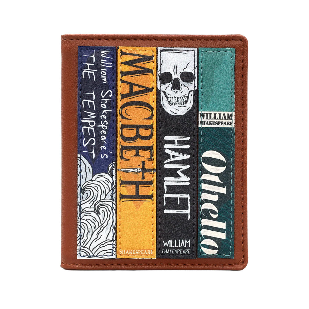 Shakespeare Book Club Flap Over Card Holder – Brown