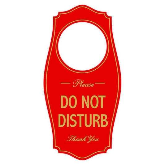 Do Not Disturb Door Hanger – Red/Gold