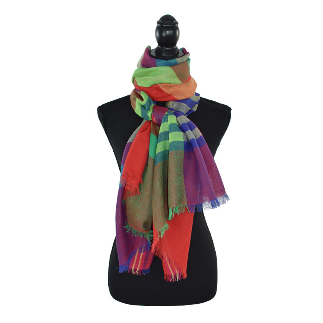 Dupatta Designs Scarf – Jeanette Plaid Orange