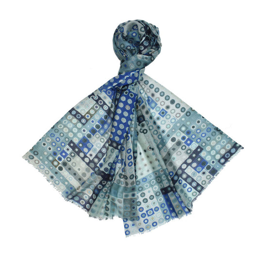 Dupatta Designs Scarf – Speckled Wood Dotted Blue