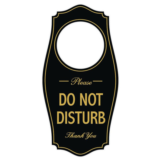 Do Not Disturb Door Hanger – Black/Gold