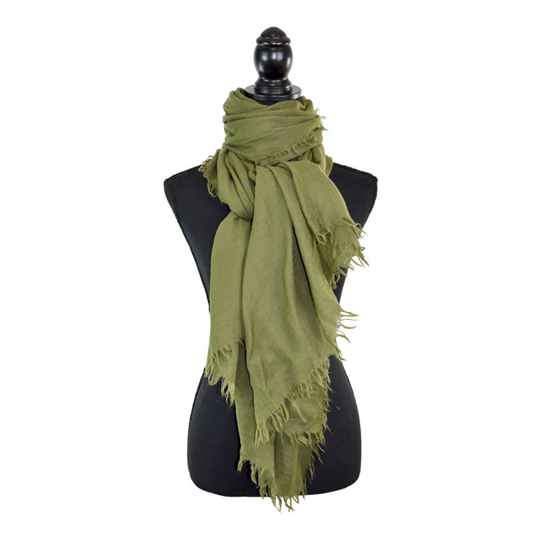 Dupatta Designs Scarf – Whisper Hand Dyed Wool Olive