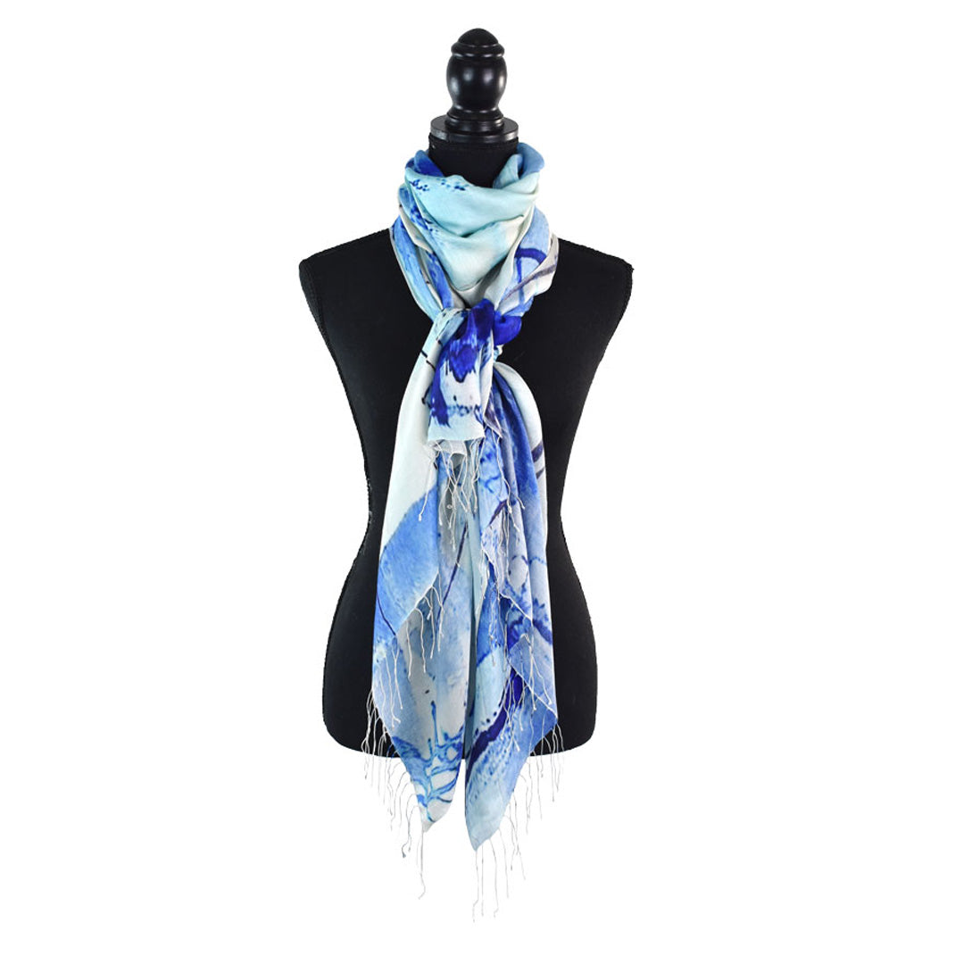 Dupatta Designs Scarf – Wade Abstract Shawl Blue