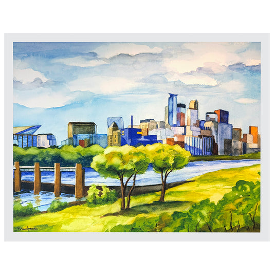 Steve Brumbaugh Print – Minneapolis Skyline 11x14