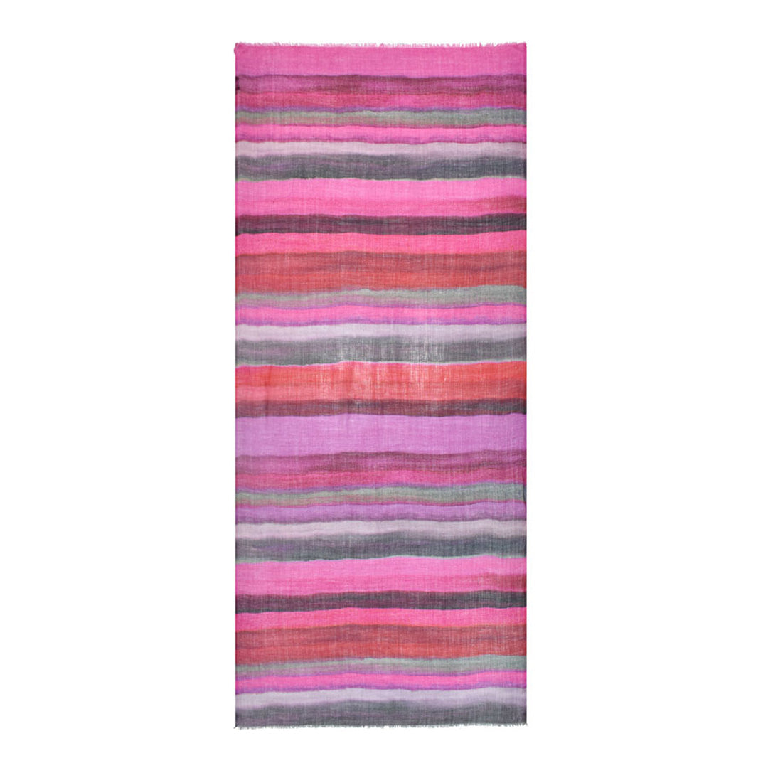 Dupatta Designs Scarf – Kathryn Painterly Stripe Fuchsia