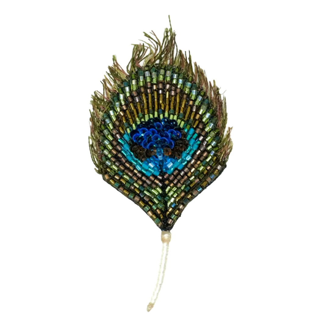 Trovelore Brooch Pin – Luminous Peacock Feather