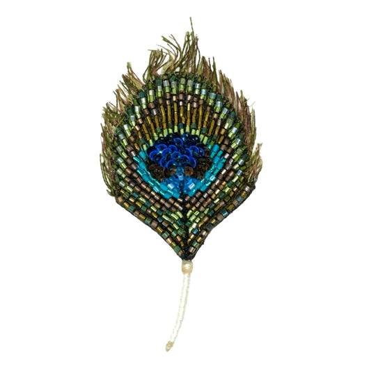 Trovelore Brooch Pin – Luminous Peacock Feather