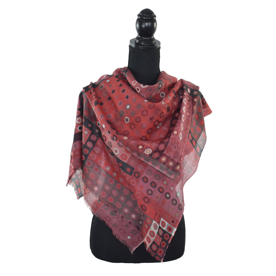 Dupatta Designs Scarf – Speckled Wood Dotted Red