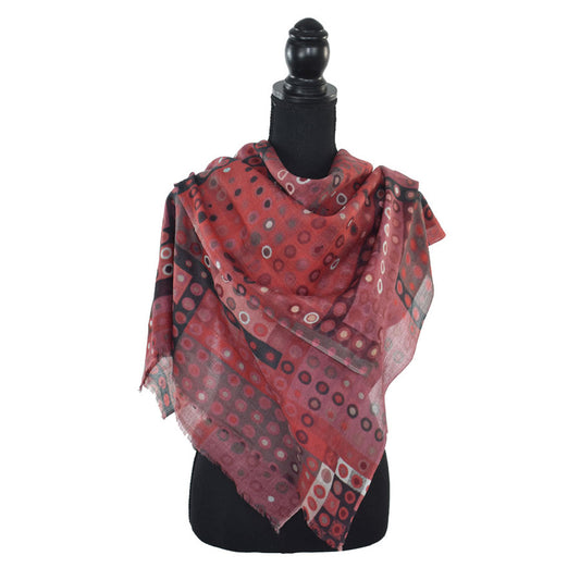 Dupatta Designs Scarf – Speckled Wood Dotted Red