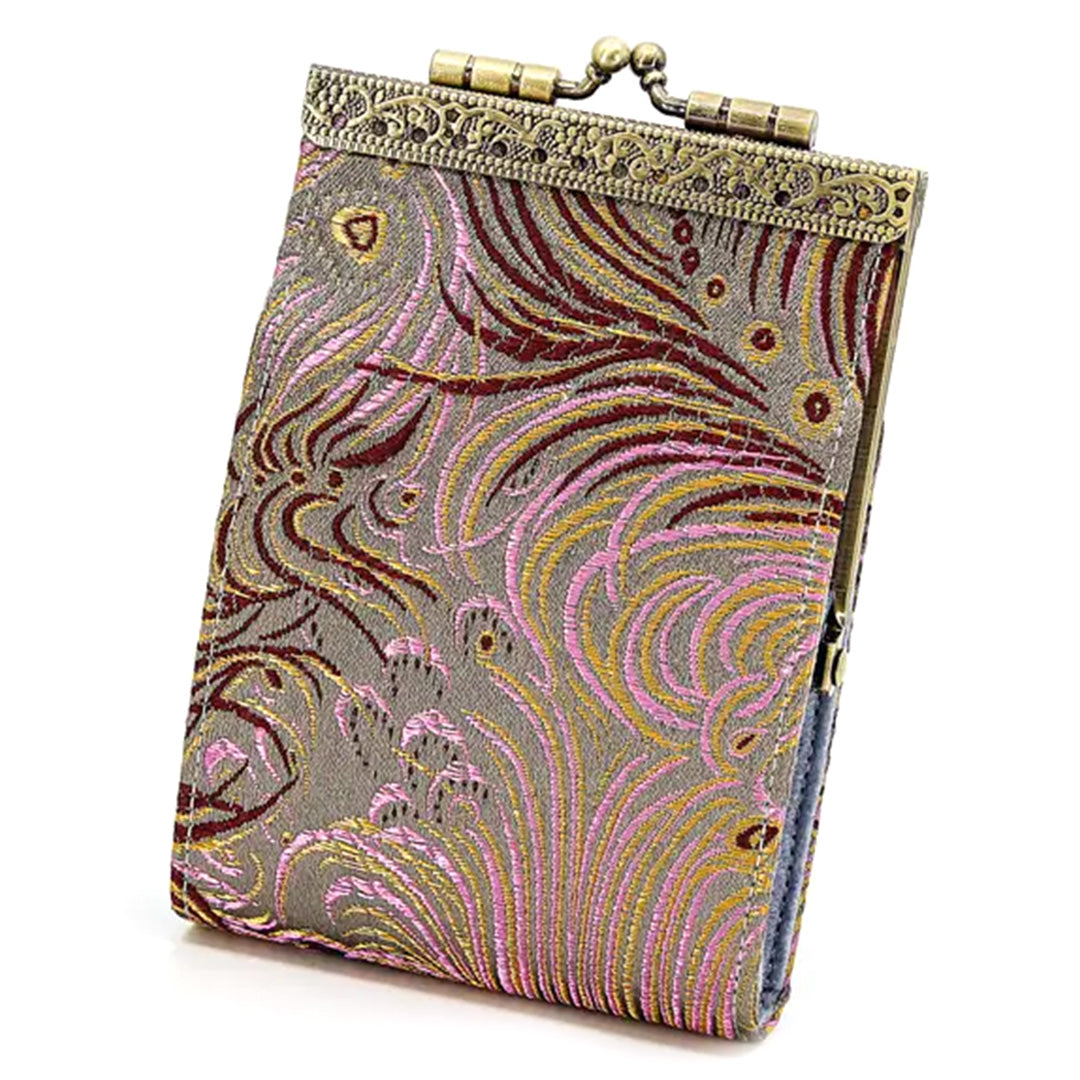 Cathayana Card Holder – Grey and Pink Peacock