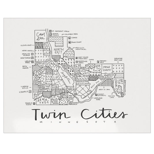 Art By Aleisha Print – Twin Cities Map