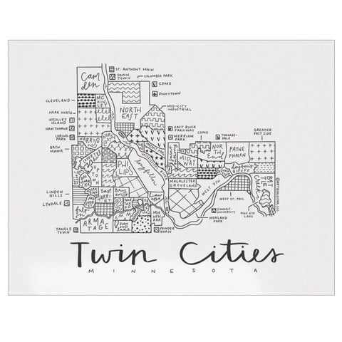 Art By Aleisha Print – Twin Cities Map