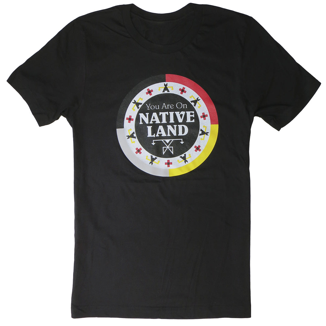 "You Are On Native Land" T-shirt Black – Adult
