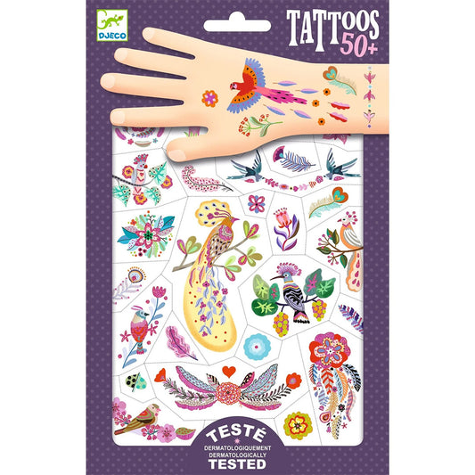 DJECO Temporary Tattoos – Bright Birds