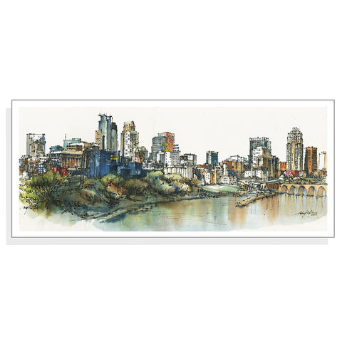 Kar-Keat Chong Downtown Minneapolis Skyline – Fine Art Mini Print/Notecard