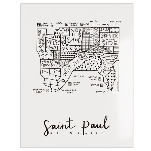 St. Paul Neighborhood Map 20 x 20 Poster – Neighborly