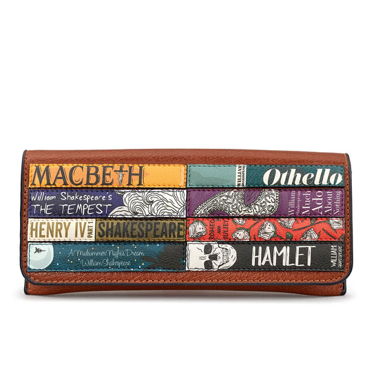 Shakespeare Bookworm Brown Leather Glasses Case
