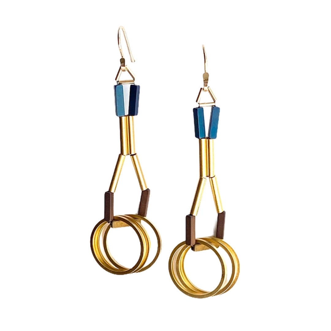 Trecy Bleich Earrings – Uni Indigo and Espresso