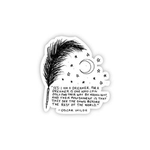 Oscar Wilde Sticker – "Yes: I am a dreamer"