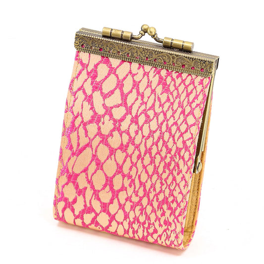 Cathayana Card Holder – Pink and Gold Animal Skin Prints Brocade