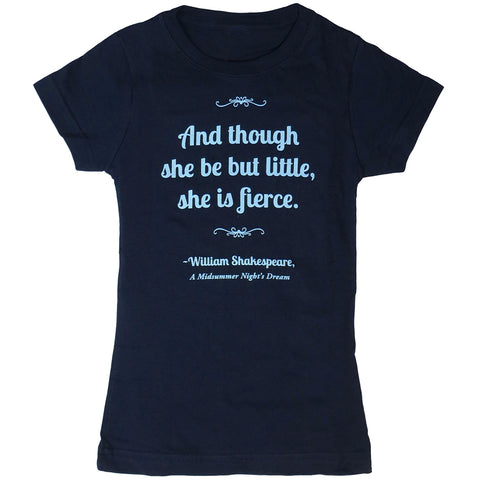 Shakespeare "And though she be but little, she is fierce" Short Sleeve Fitted T-Shirt - Youth