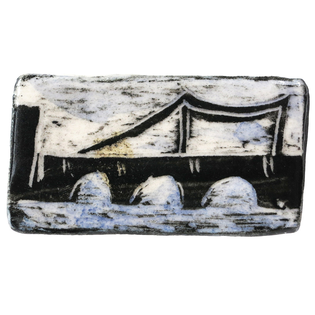 Elaine Woldorsky Porcelain Pin – Bridges Rectangle